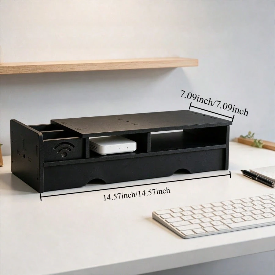 Black Matte WiFi Router Storag - Office Tech Set Up 评论和价格