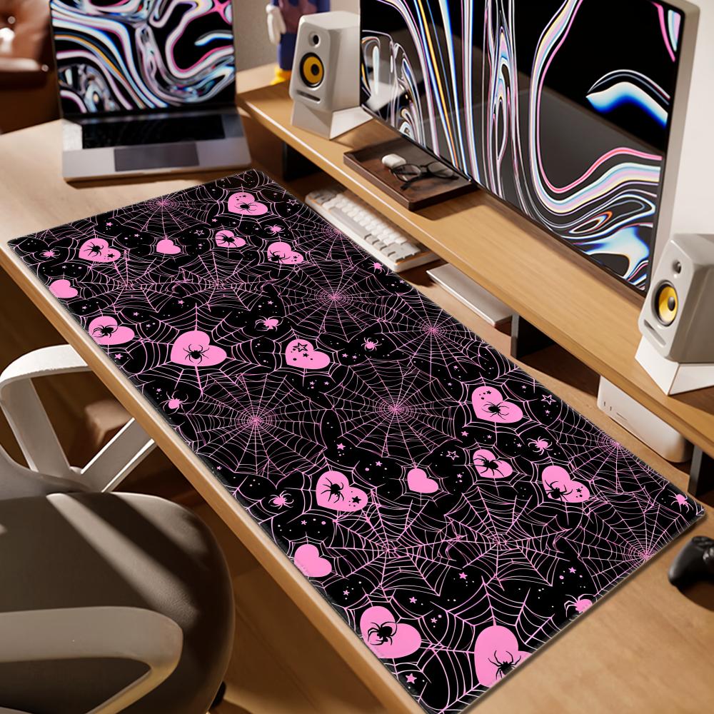 90x40 White or Pink Spiderweb  - Office Tech Set Up 评论和价格
