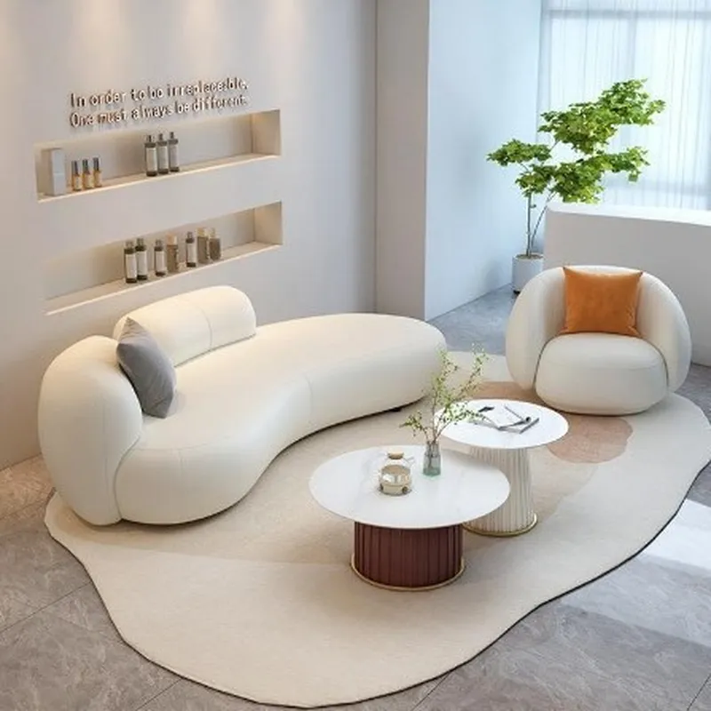 Nordic White Tech Fabric Sofa  - Tech Office Reception 评论和价格